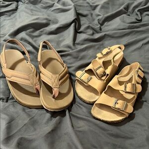 2 Pair bundle Boys Tan & Brown Sandals